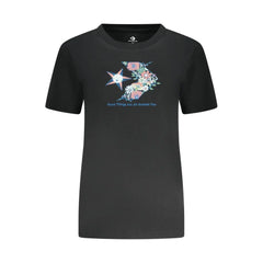 Converse Black Cotton Women T-Shirt - XS
