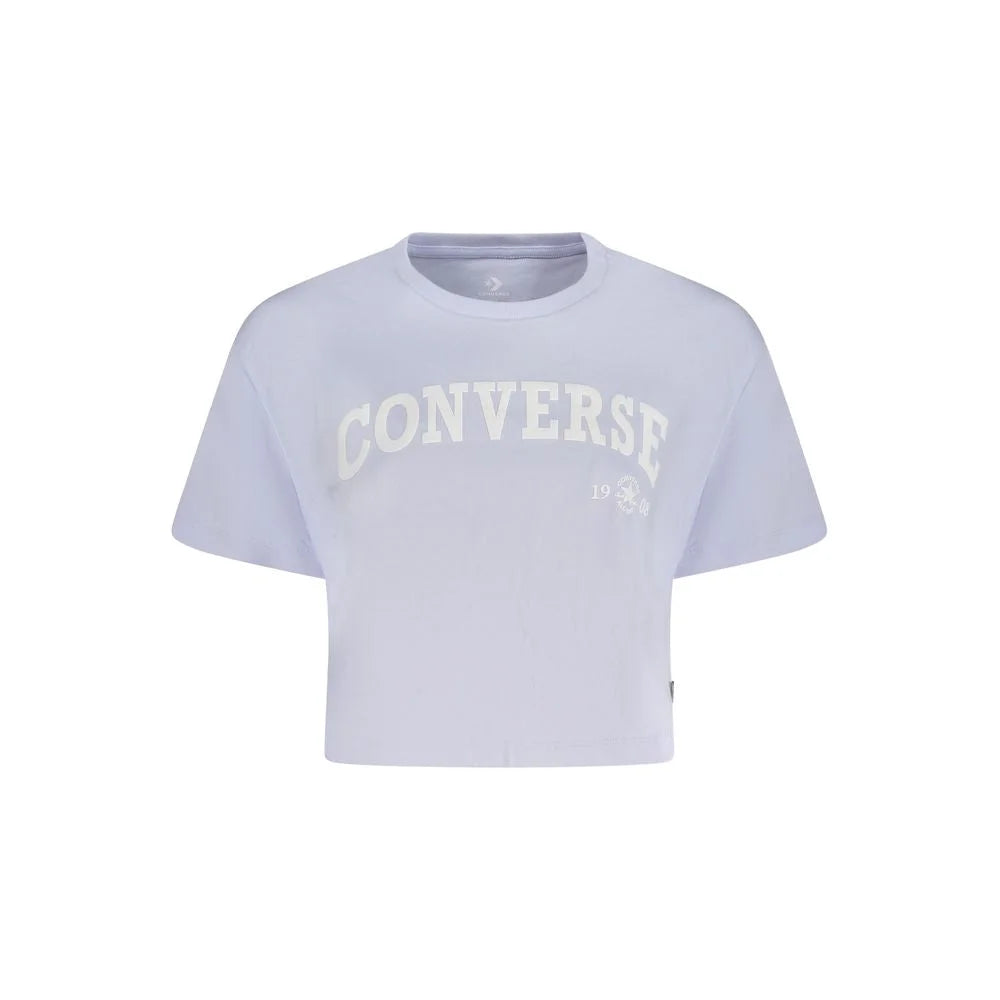 Converse Purple Cotton Women T-Shirt - L