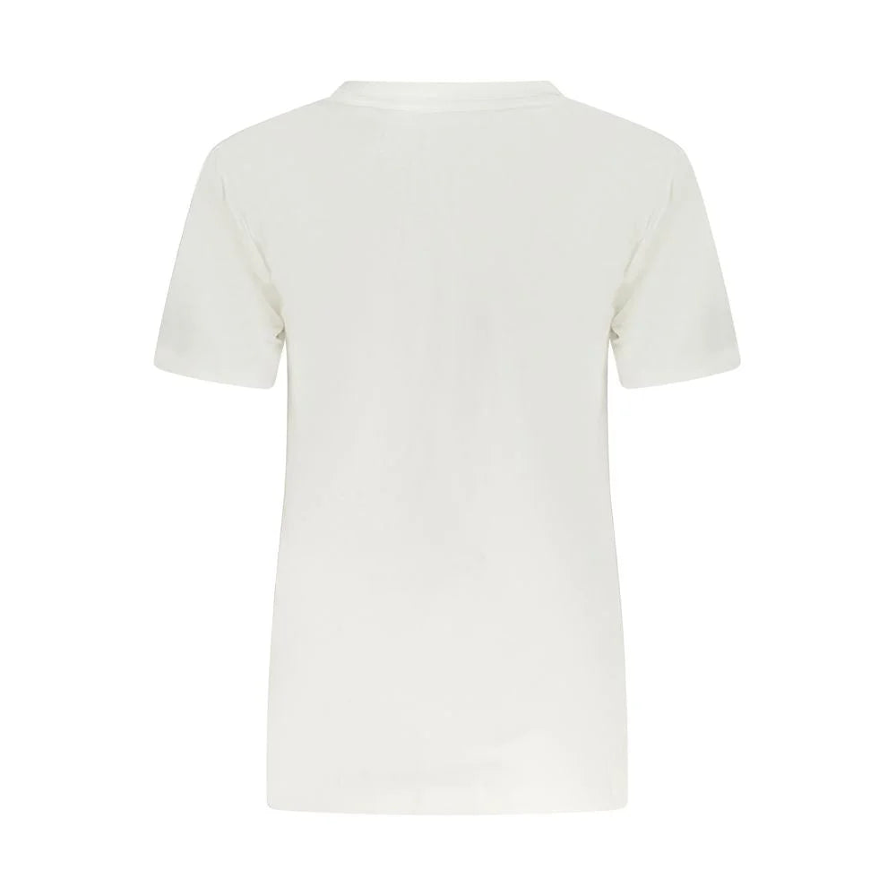 Converse White Cotton Women T-Shirt
