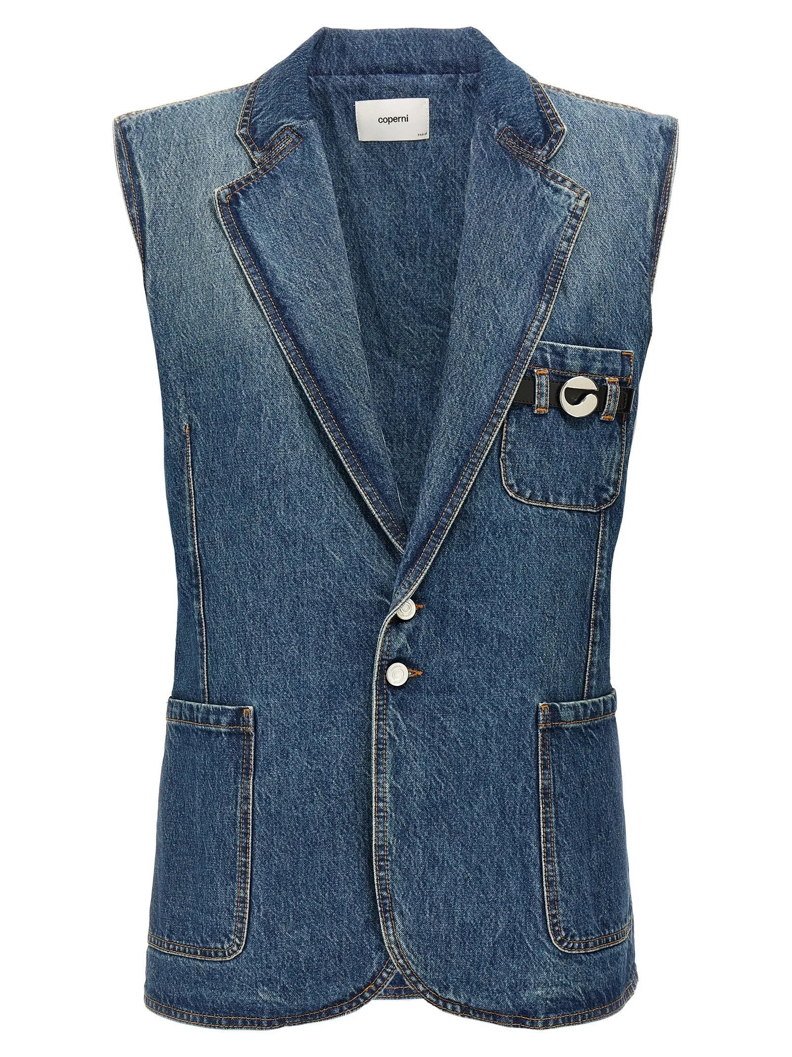 Coperni Blue Cotton Sleeveless Jacket - S