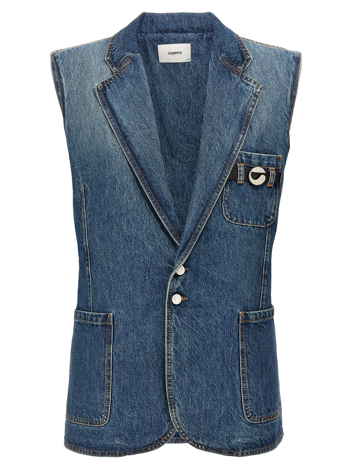 Coperni Blue Cotton Sleeveless Jacket - S