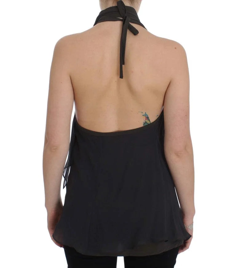 CORA GROPPO Gray Blue Stretch Blouse Top - IT40|S - Blouses