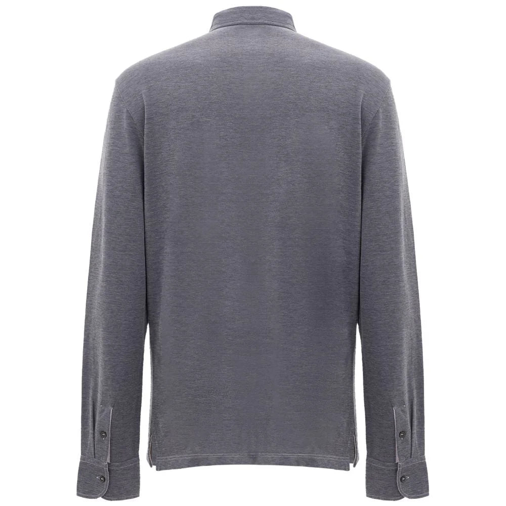 Corneliani Blue Cotton Polo Shirt - IT50 | L - Polos