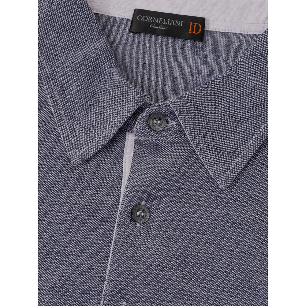Corneliani Blue Cotton Polo Shirt - IT50 | L - Polos