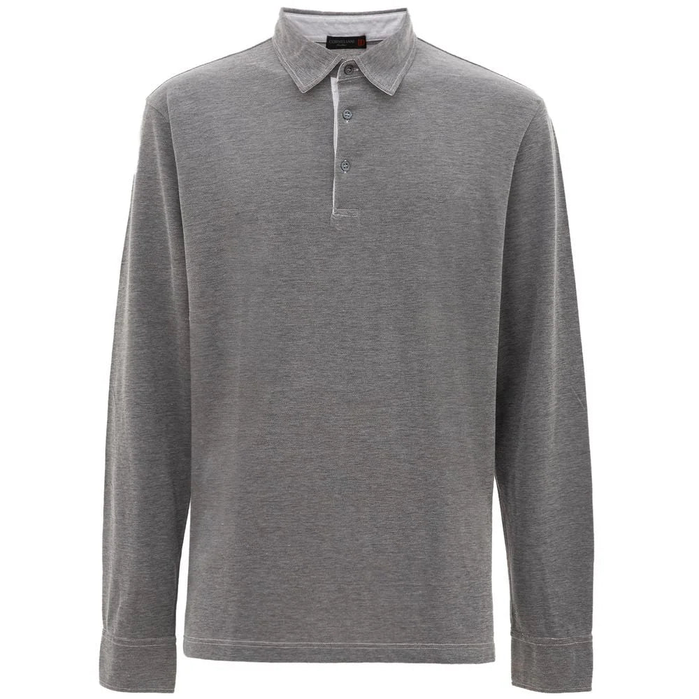 Corneliani Gray Cotton Polo Shirt - IT50 | L - Polos