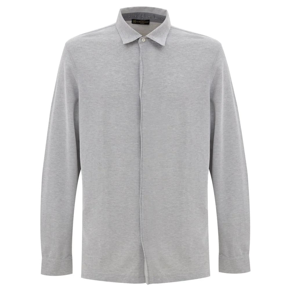 Corneliani Gray Cotton Shirt - IT48 | M - Shirts