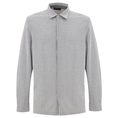 Corneliani Gray Cotton Shirt - IT48 | M - Shirts