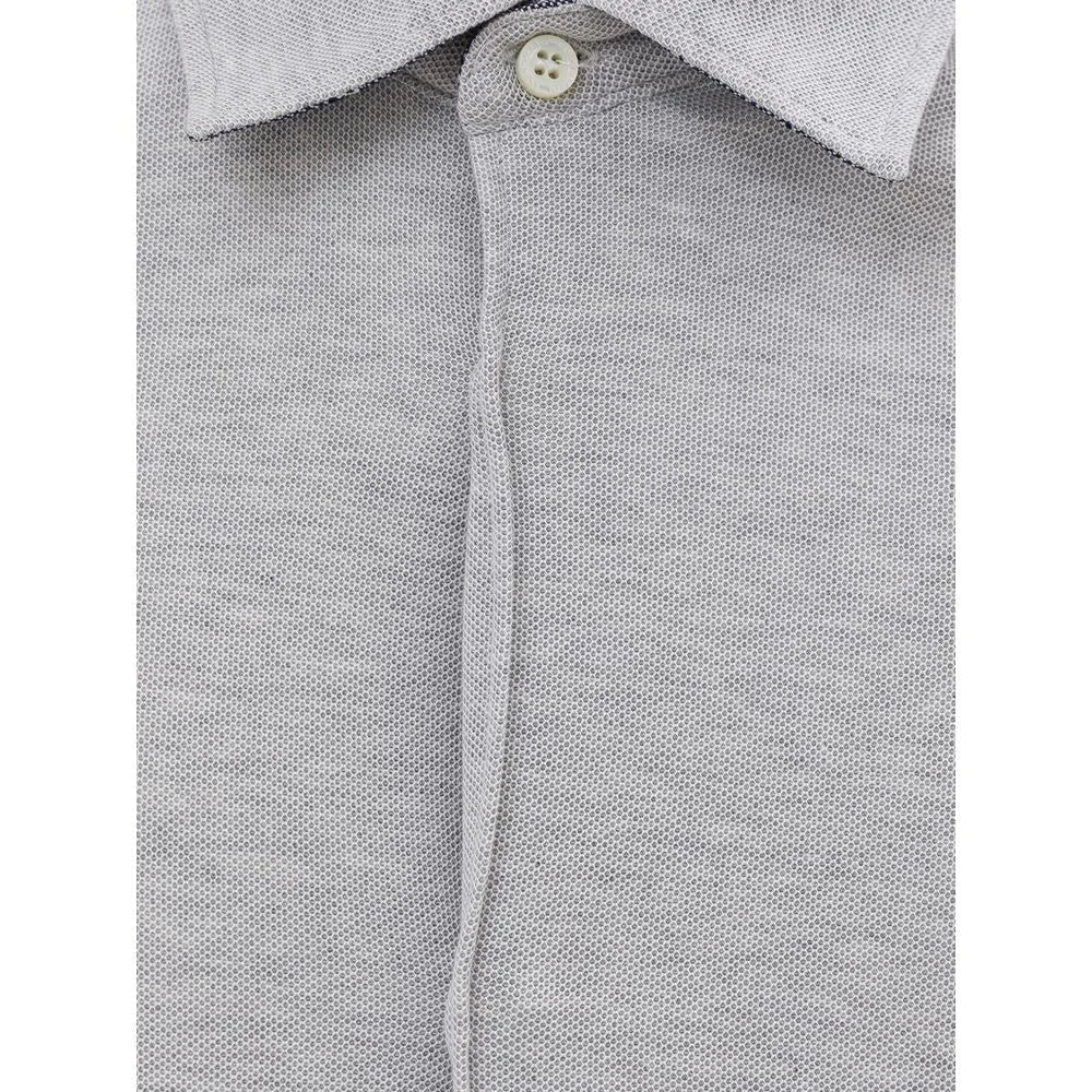 Corneliani Gray Cotton Shirt - IT48 | M - Shirts
