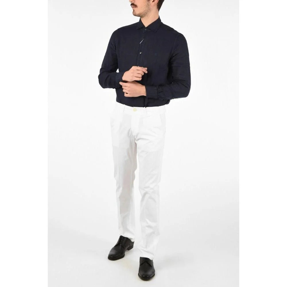 Corneliani White Cotton Chino Pants - IT44 | S