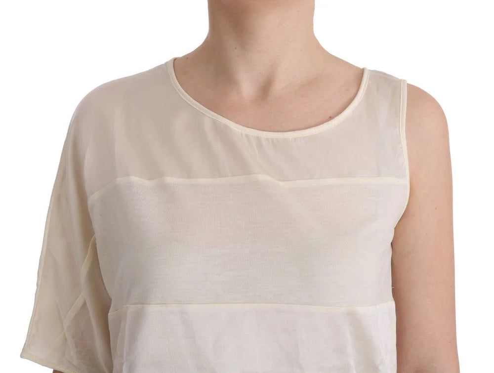 Costume National Beige Asymmetric Top Blouse - XXS - Tank Tops