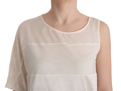 Costume National Beige Asymmetric Top Blouse - XXS - Tank Tops