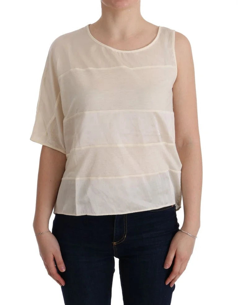 Costume National Beige Asymmetric Top Blouse - XXS - Tank Tops