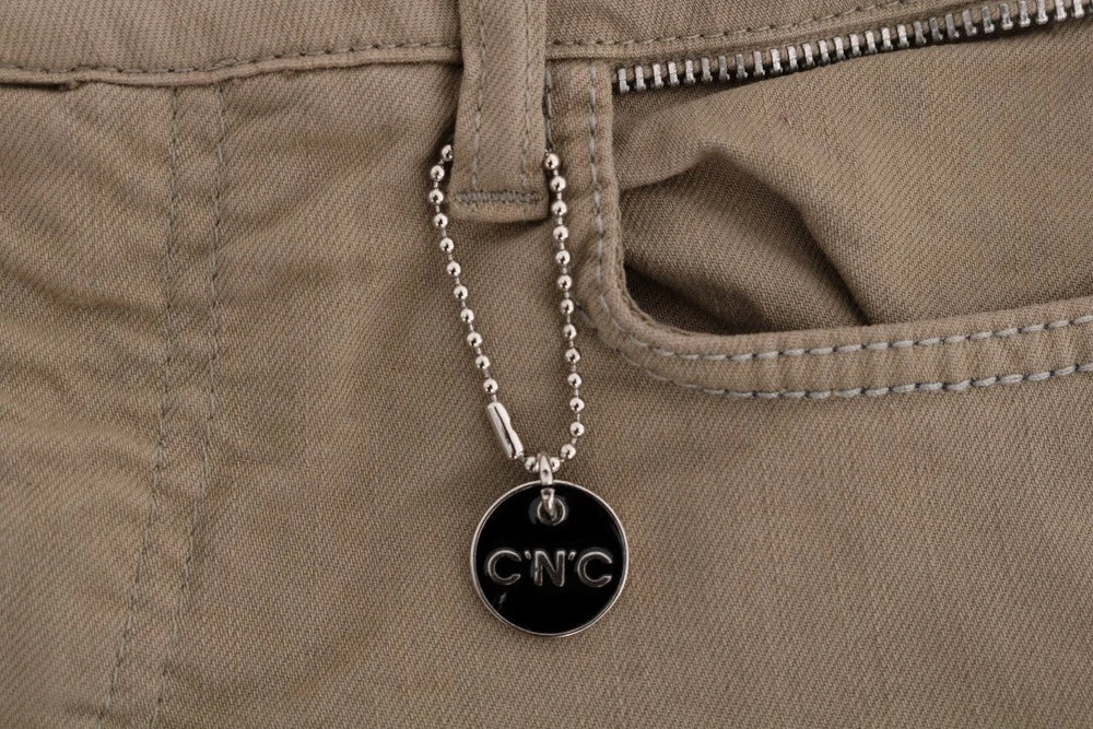 Costume National Beige Cotton Stretch Slim Fit Jeans - W26 - Jeans