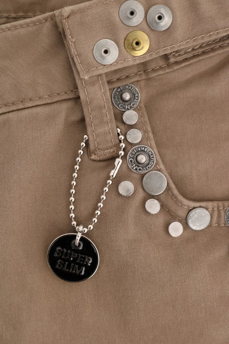 Costume National Beige Cotton Stretch Slim Fit Jeans - W26 - Jeans