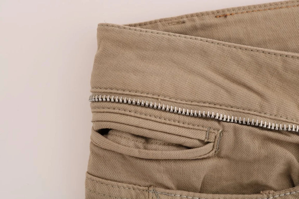 Costume National Beige Cotton Stretch Slim Fit Jeans - W26 - Jeans