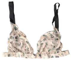 Costume National Beige Floral Underwear Bikini Bra - IT1 | XS - Bras