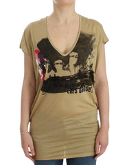 Costume National Beige motive print t-shirt - S - T-Shirts
