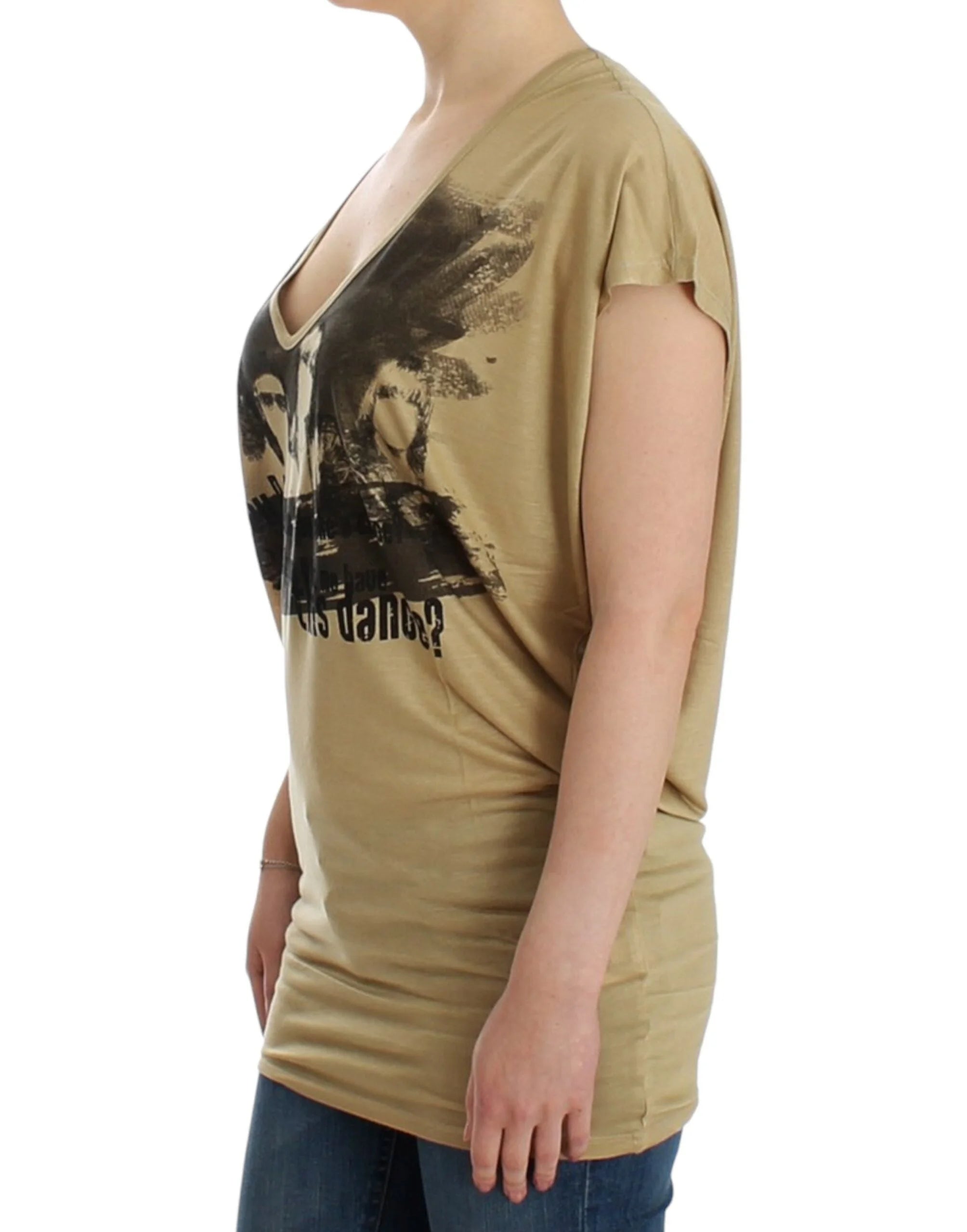 Costume National Beige motive print t-shirt - S - T-Shirts
