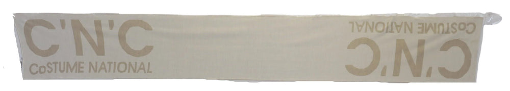 Costume National Beige White Logo Wrap Warmer Shawl Scarf - Scarves & Shawls