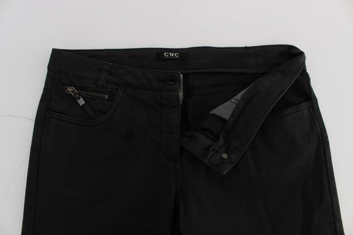 Costume National Black Cotton Capri Cropped Denim Jeans - W28 - Jeans