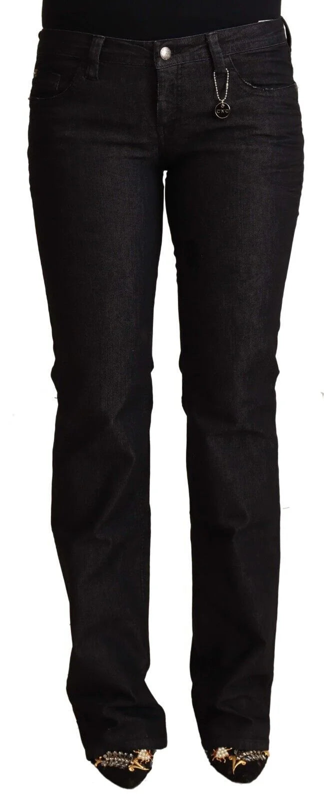 Costume National Black Cotton Low Waist Skinny Jeans - Jeans