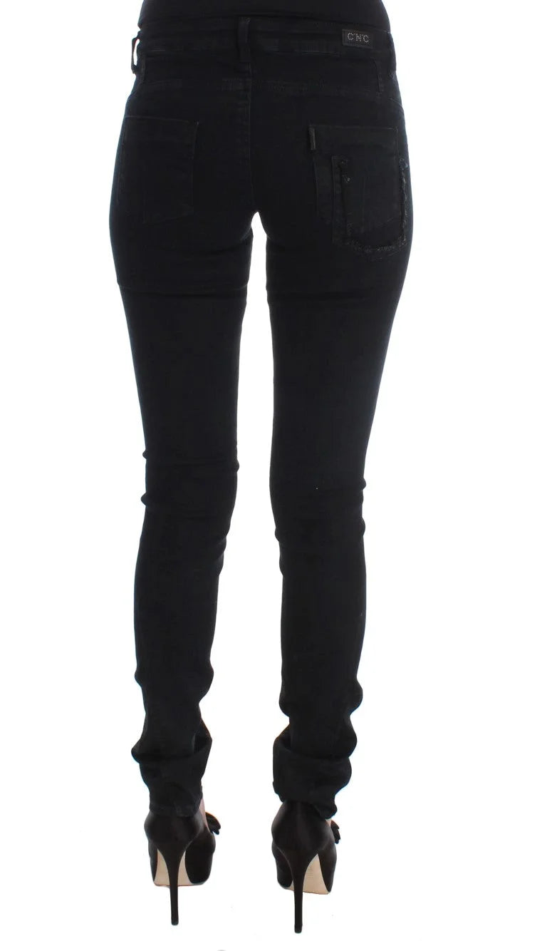 Costume National Black Cotton Slim Fit Denim Jeans - W26 - Jeans