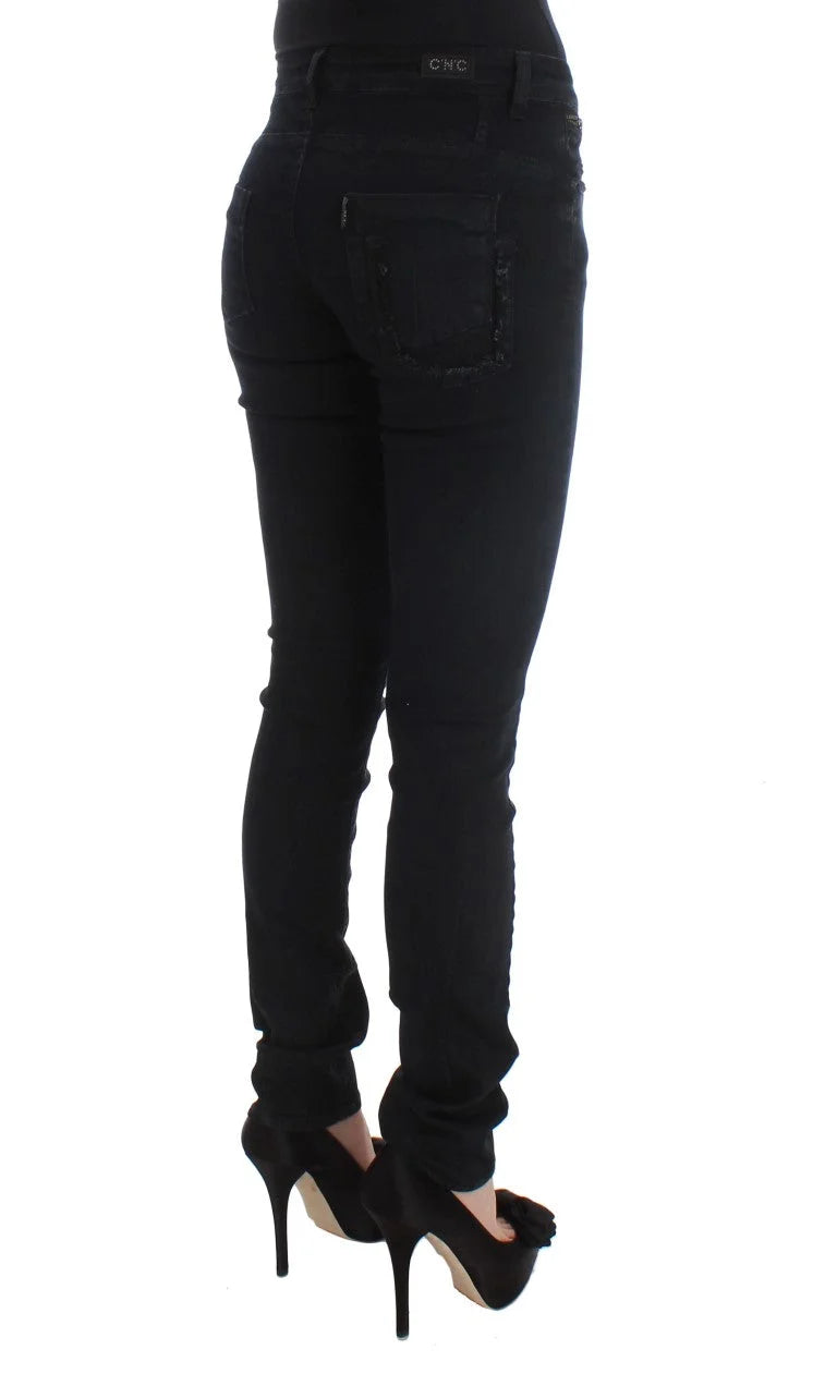 Costume National Black Cotton Slim Fit Denim Jeans - W26 - Jeans