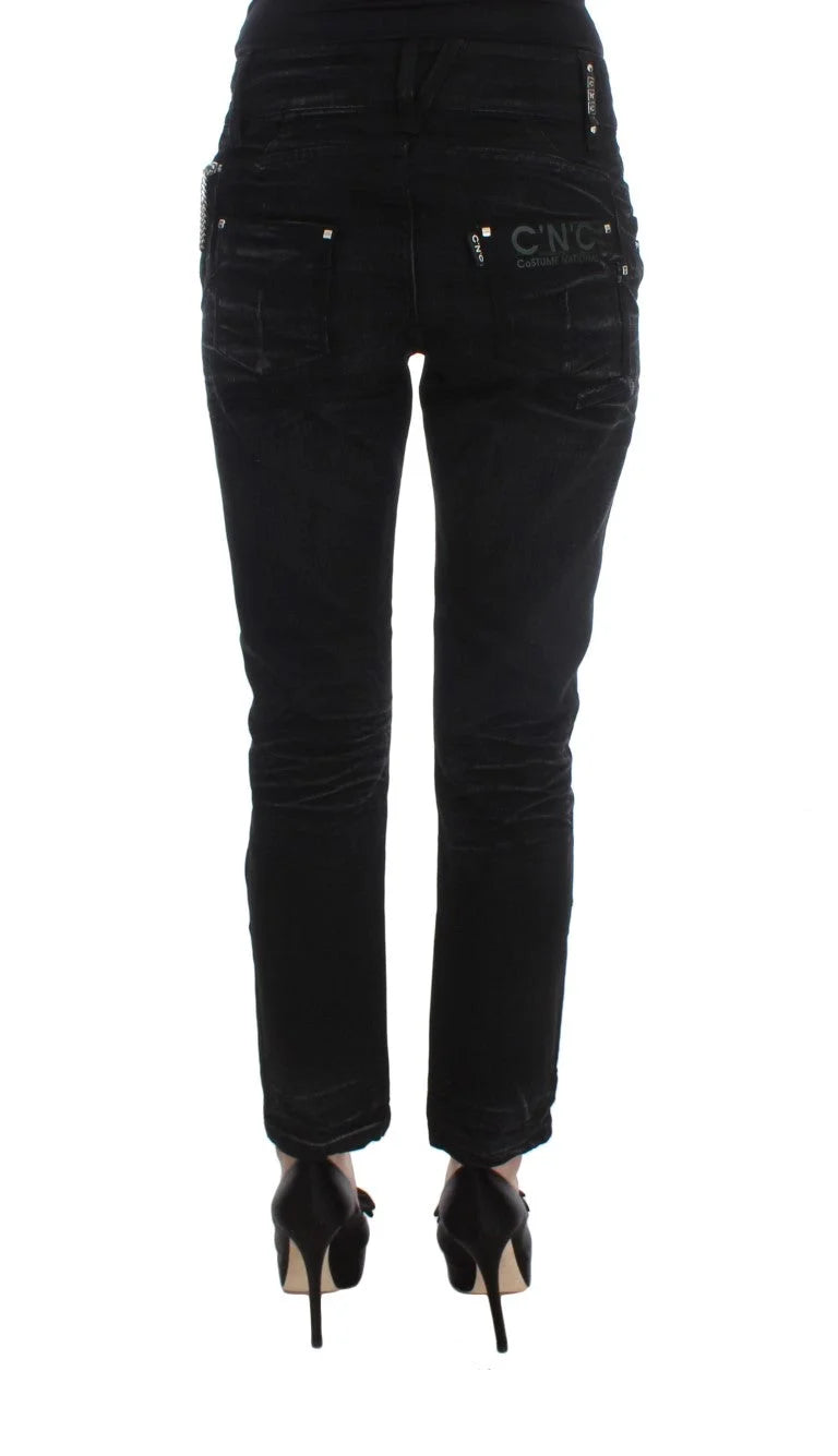 Costume National Black Cotton Slouchy Slims Fit Jeans - W26 - Jeans