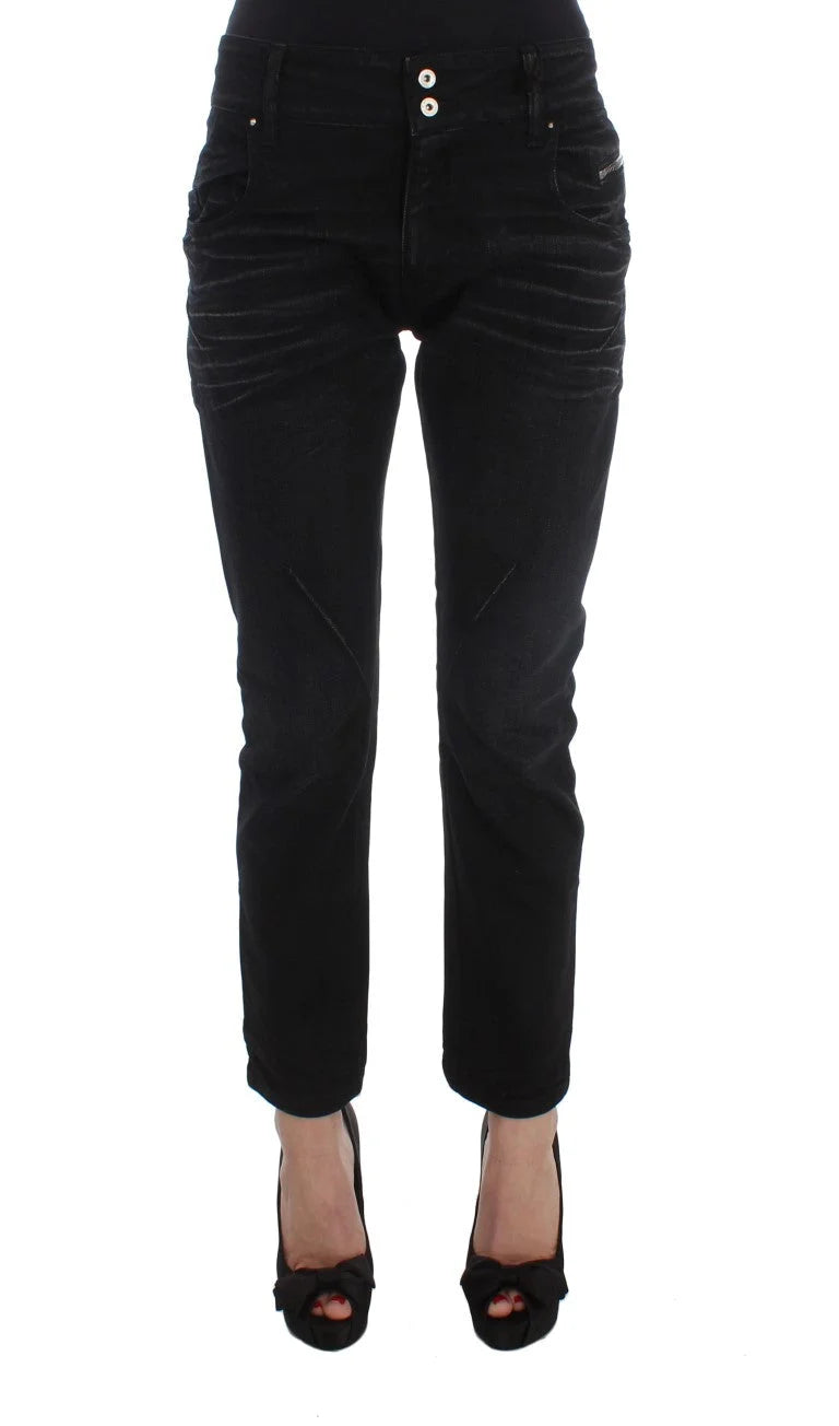 Costume National Black Cotton Slouchy Slims Fit Jeans - W26 - Jeans