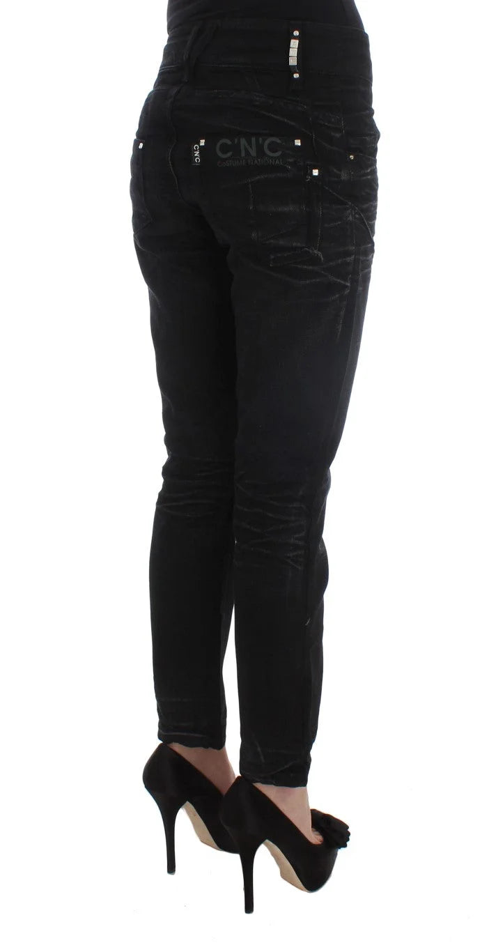 Costume National Black Cotton Slouchy Slims Fit Jeans - W26 - Jeans
