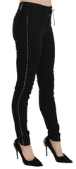 Costume National Black Embellished Mid Waist Skinny Denim Jeans - W26 - Jeans