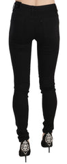 Costume National Black Embellished Mid Waist Skinny Denim Jeans - W26 - Jeans