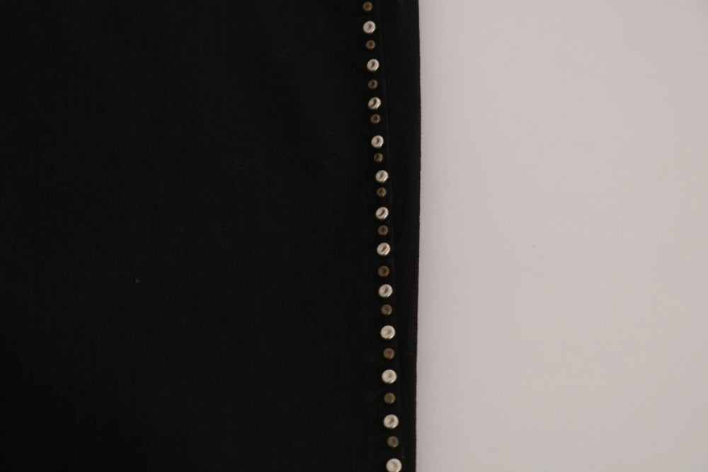 Costume National Black Embellished Mid Waist Skinny Denim Jeans - W26 - Jeans