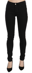 Costume National Black Embellished Mid Waist Skinny Denim Jeans - W26 - Jeans