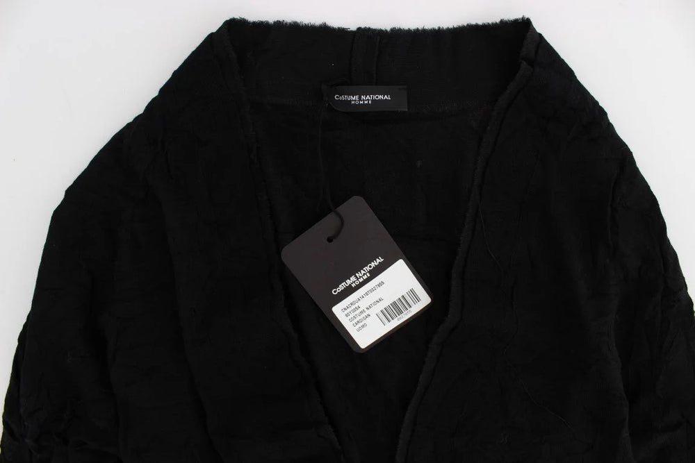 Costume National Black Fine Wool Button Cardigan - Cardigans
