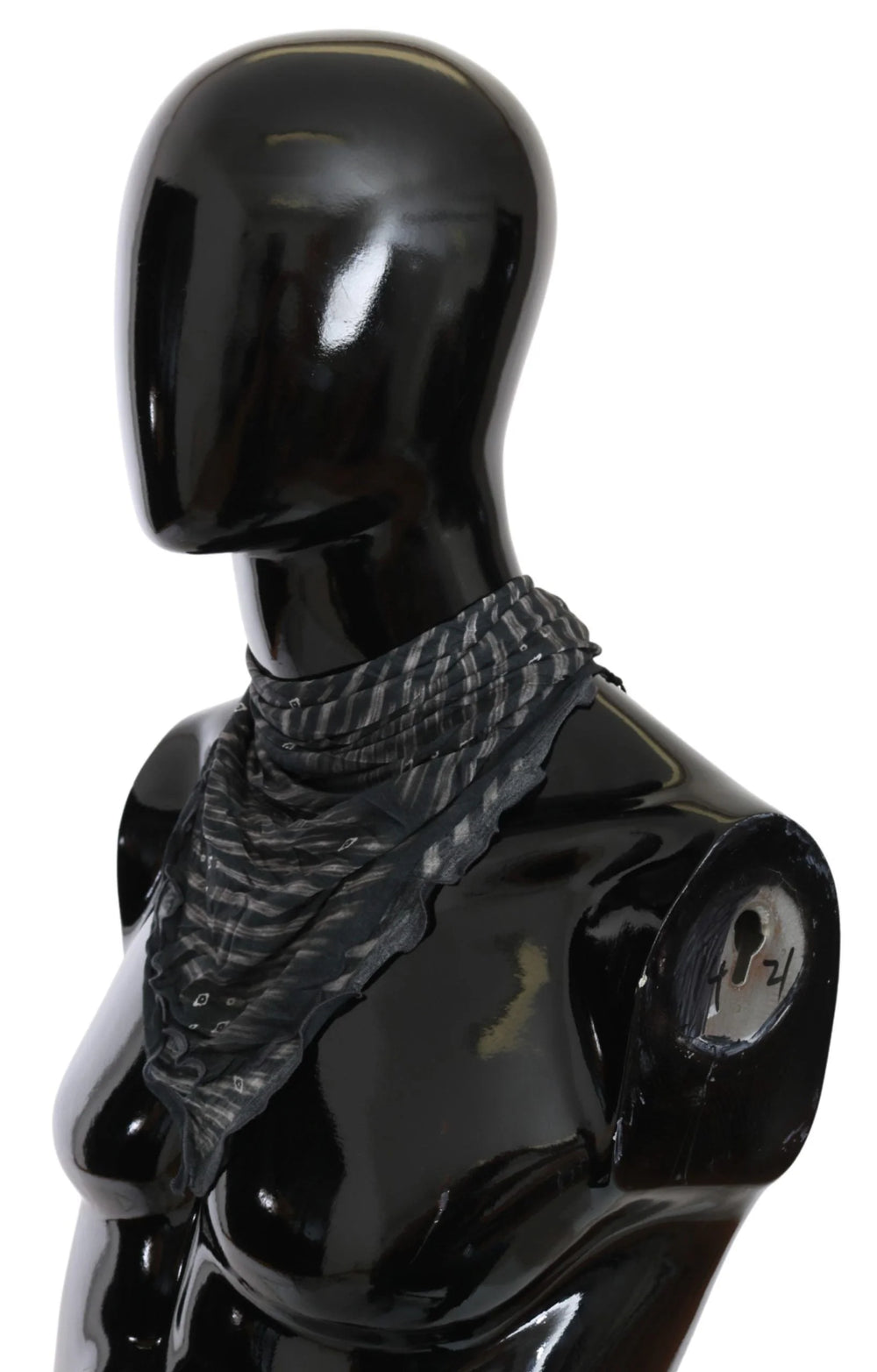Costume National Black Gray Viscose Foulard Branded Scarf - Scarves & Shawls
