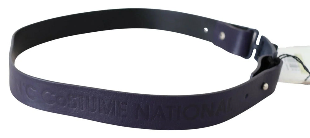 Costume National Black Leather Normal Logo Buckle Waist Belt - 85 cm / 34 Inches - Belts