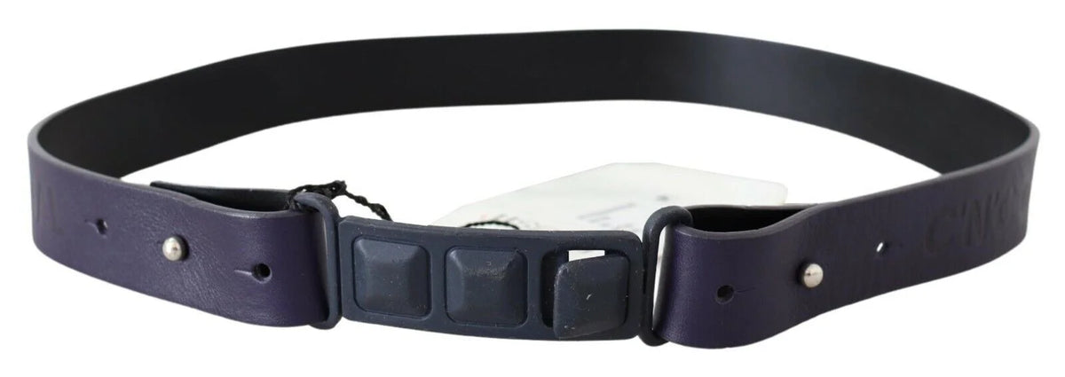 Costume National Black Leather Normal Logo Buckle Waist Belt - 85 cm / 34 Inches - Belts