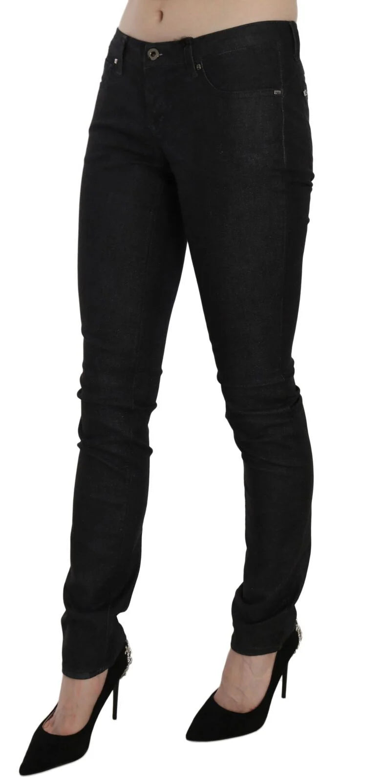 Costume National Black Low Waist Skinny Casual Denim Jeans - Jeans