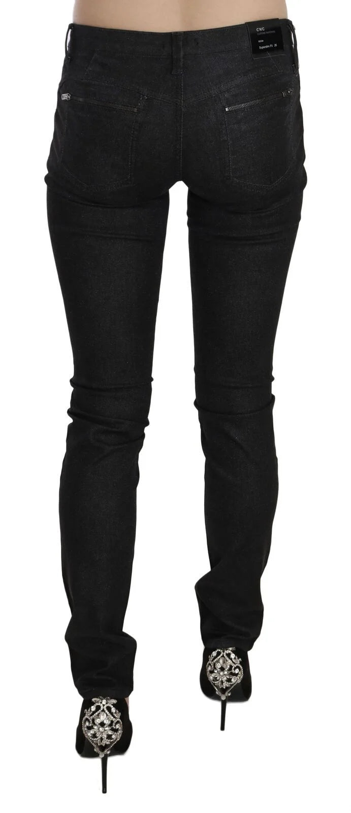 Costume National Black Low Waist Skinny Casual Denim Jeans - Jeans