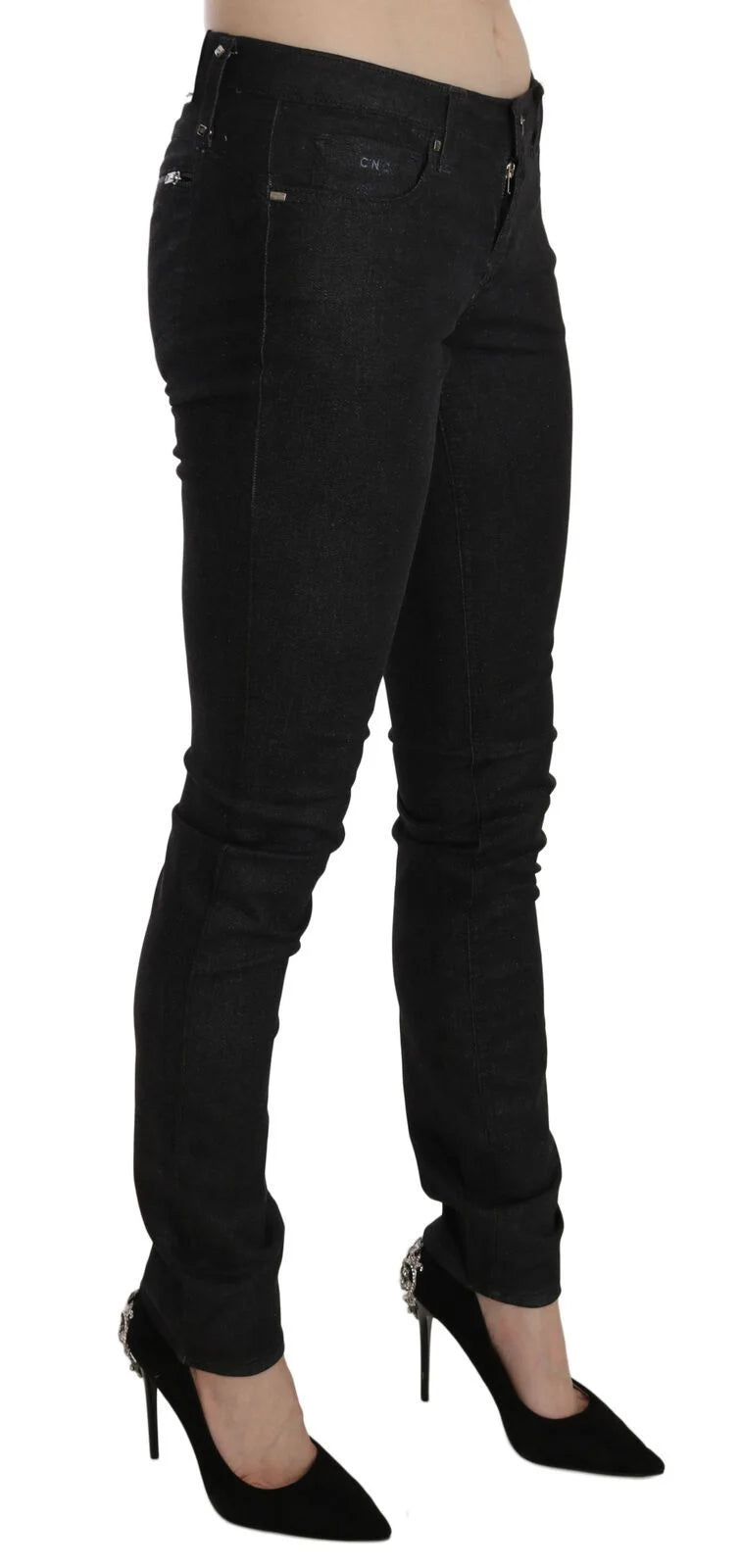Costume National Black Low Waist Skinny Casual Denim Jeans - Jeans