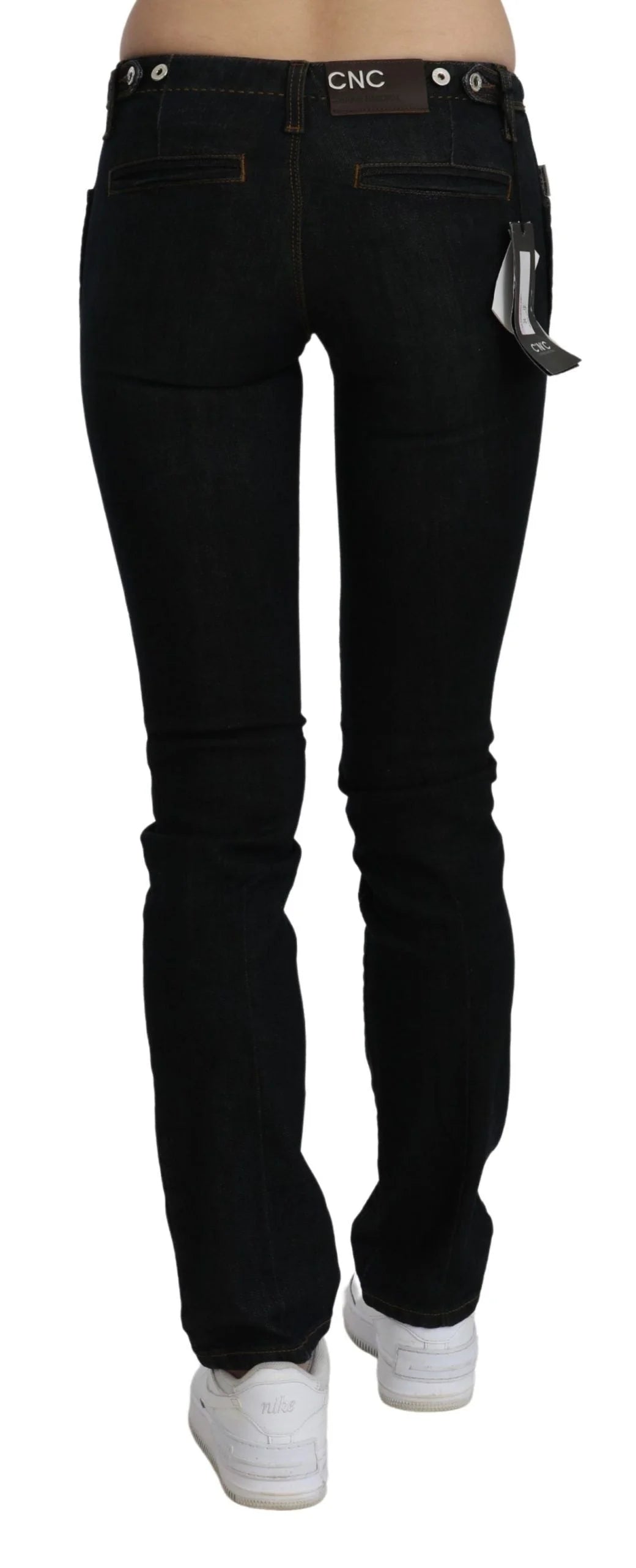 Costume National Black Mid Waist Skinny Denim Cotton Jeans - W24 - Jeans