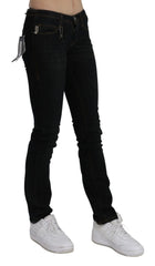 Costume National Black Mid Waist Skinny Denim Cotton Jeans - W24 - Jeans