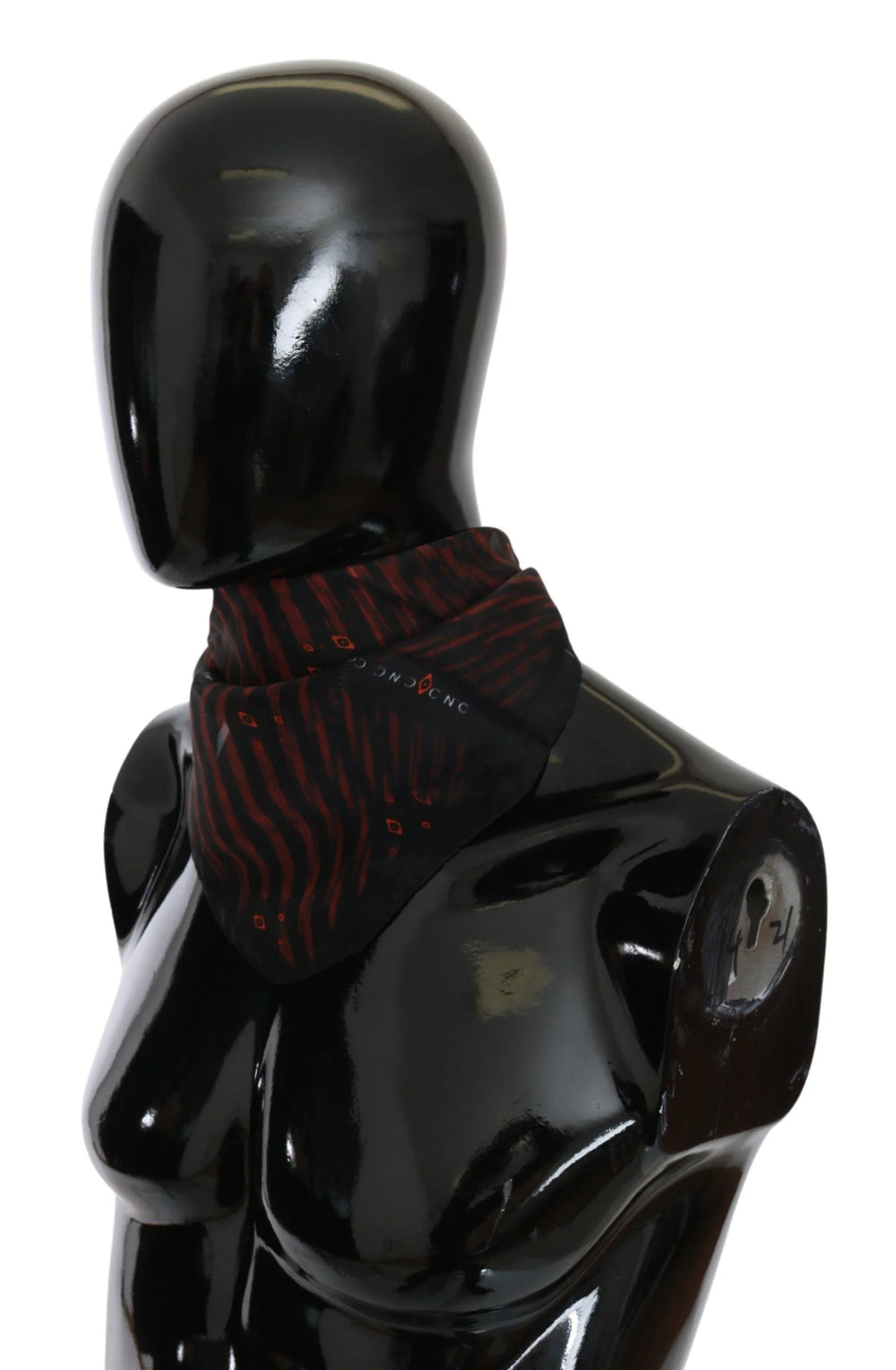 Costume National Black Orange 100% Silk Branded Scarf - Scarves & Shawls