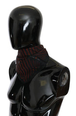 Costume National Black Orange 100% Silk Branded Scarf - Scarves & Shawls