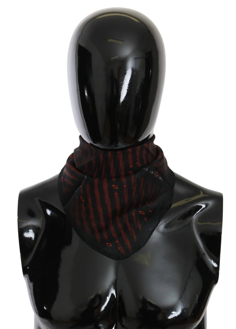 Costume National Black Orange 100% Silk Branded Scarf - Scarves & Shawls