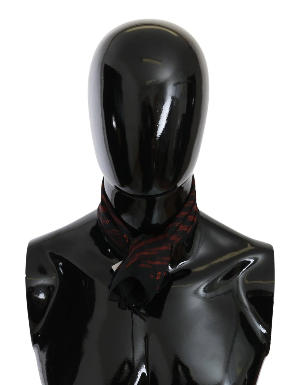 Costume National Black Orange 100% Silk Branded Scarf - Scarves & Shawls