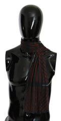 Costume National Black Red Viscose Foulard Branded Scarf - Scarves & Shawls