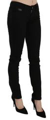 Costume National Black Sequined Mid Waist Slim Fit Denim Jeans - W26 - Jeans