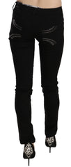 Costume National Black Sequined Mid Waist Slim Fit Denim Jeans - W26 - Jeans